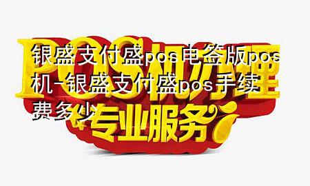 银盛支付盛pos电签版pos机-银盛支付盛pos手续费多少